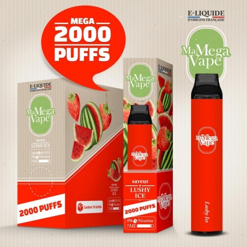 Pastèque Fraise Lushy Ice - Ma MEGA Vape 2000 puff