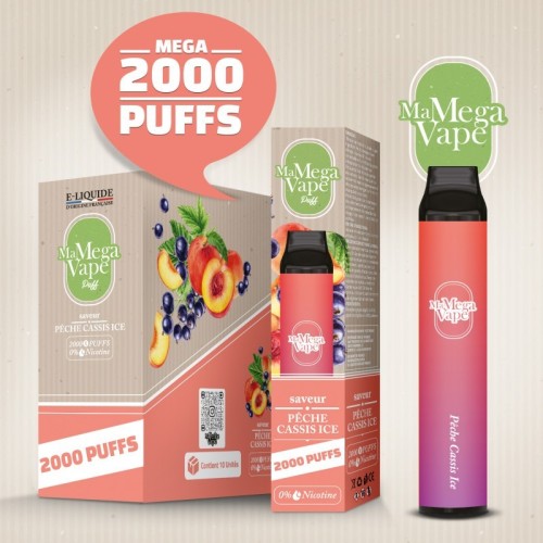 Pêche Cassis Ice - Ma MEGA Vape 2000 puff