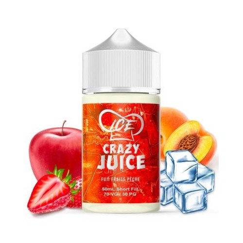 Ice Fuji Fraise Pêche 50ml - Crazy Juice Mukk Mukk
