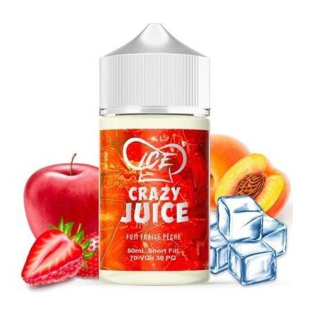 Ice Fuji Fraise Pêche 50ml - Crazy Juice Mukk Mukk