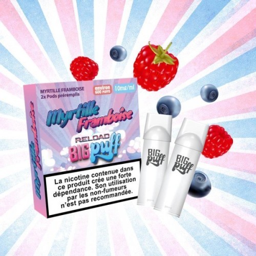 Cartouche Myrtille framboise (pack de 2) - Big Puff Reload