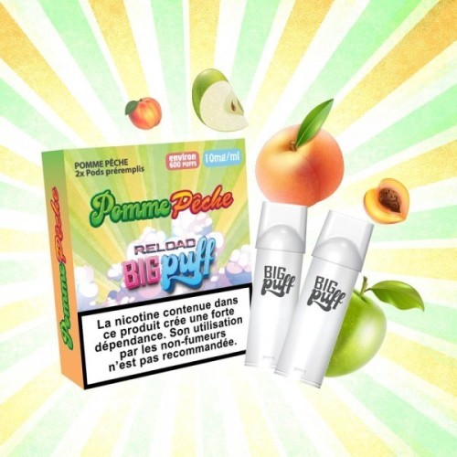 Cartouche Pomme Pêche (pack de 2) - Big Puff Reload