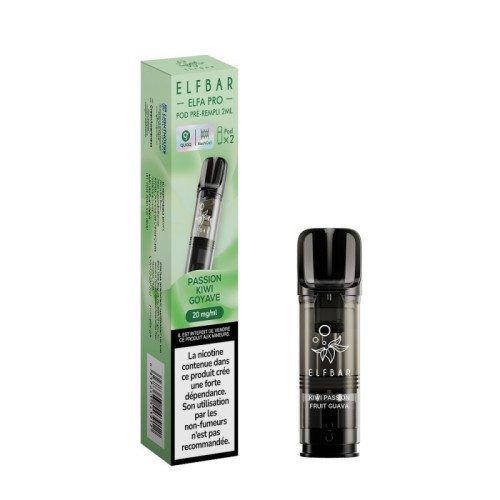 Pod ELFA PRO Passion Kiwi Goyave 2ml (pack de 2) - ELFBAR