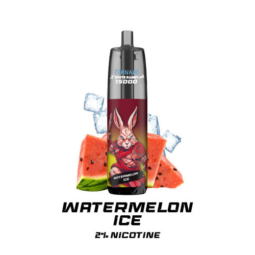 Puff Tornado Watermelon Ice 15000 2% + 2 Liquides 10ml (Boite de 10) - Tornado & White Rabbit