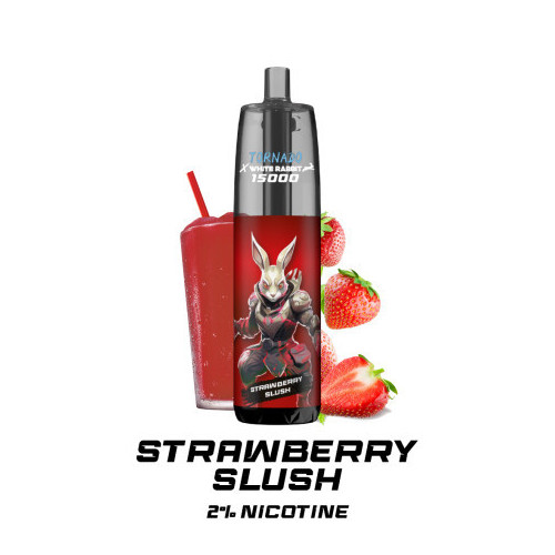 Puff Tornado Strawberry Slush 15000 2% + 2 Liquides 10ml (Boite de 10) - Tornado & White Rabbit