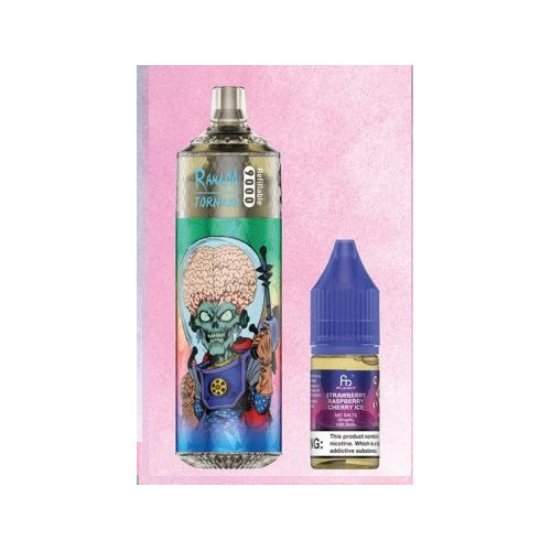 Strawberry raspberry cherry Ice 9000 Puff - RandM Tornado