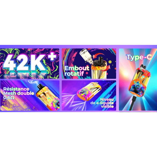 copy of copy of copy of copy of copy of copy of copy of Strawberry Kiwi + Black Dragon Ice 42000 Puffs - ZPULSE JNR