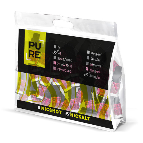 Booster de nicotine NicSalt 10ml 50/50 PURE - Pack de 100 flacons