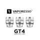 Résistances GT4 (0.15oHm) pour NRG Tank de VAPORESSO (Pack de 3)
